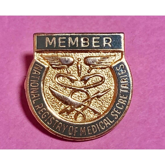 National Registry of Medical Secretaries -Member's Enameled Lapel Pin - Picture 1 of 2